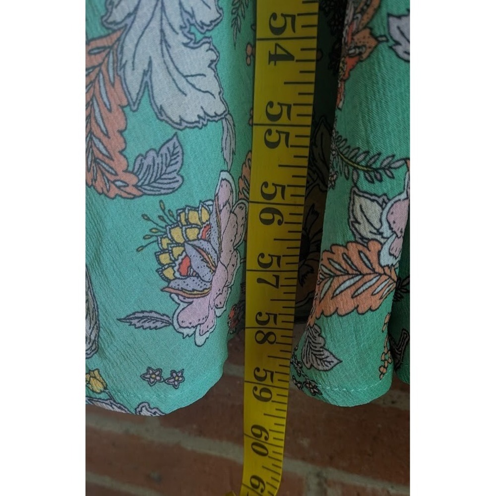 Free People Earthfolk Duster Dress M Flowy Button Runched Boho Cottagecore New - Picture 13 of 16